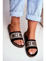 Nazouváky Na Korkové Podrážce Se Zirkony Černé-Zlaté Be Nice Nazouváky Na Korkové Podrážce Se Zirkony Černé-Zlaté Be Nice