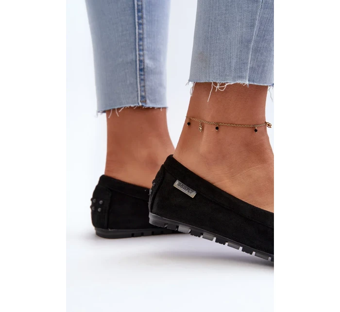 Dámské mokasíny vyrobené z Eco Suede Black Amrutia Dámské mokasíny vyrobené z Eco Suede Black Amrutia