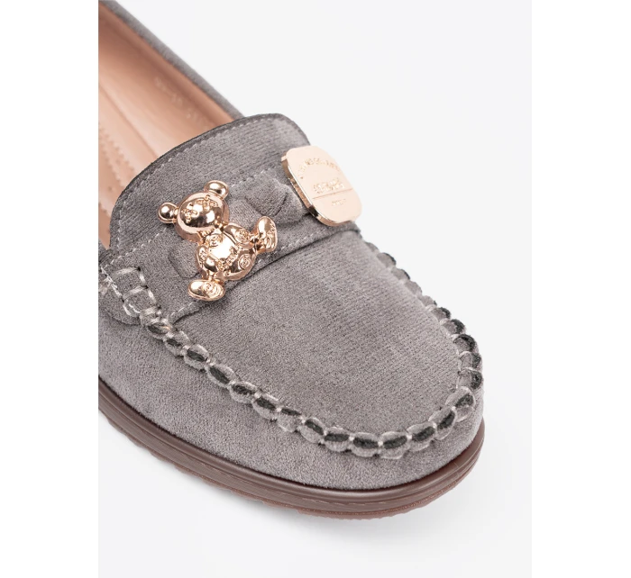 Moderní polobotky šedo-stříbrné dámské na klínku Moderní polobotky šedo-stříbrné dámské na klínku