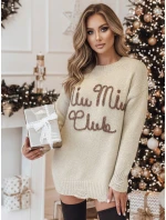 Dámský svetr  v jedné velikosti s béžový Dstreet model 21982121 - FashionStreet