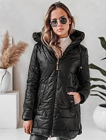 Dámská prošívaná zimní bunda s kapucí černá FashionStreet TY5089