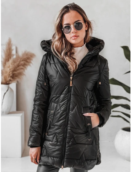 Dámská prošívaná zimní bunda s kapucí černá FashionStreet TY5089