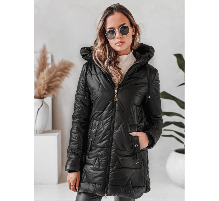 Dámská prošívaná zimní bunda s kapucí černá FashionStreet TY5089
