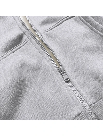 Světle šedá dámská sportovní mikina model 21389893 - J.STYLE Světle šedá dámská sportovní mikina model 21389893 - J.STYLE