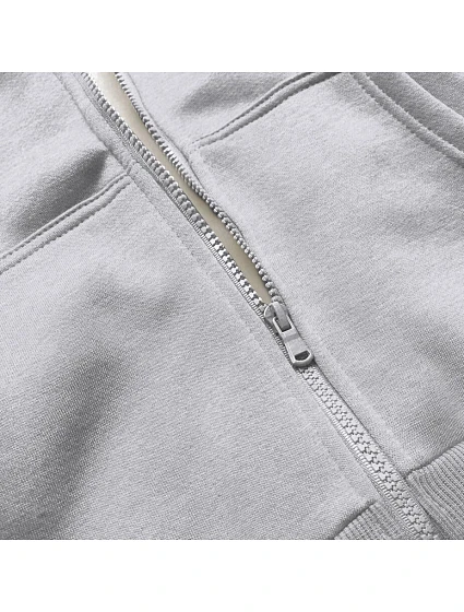 Světle šedá dámská sportovní mikina model 21389893 - J.STYLE Světle šedá dámská sportovní mikina model 21389893 - J.STYLE