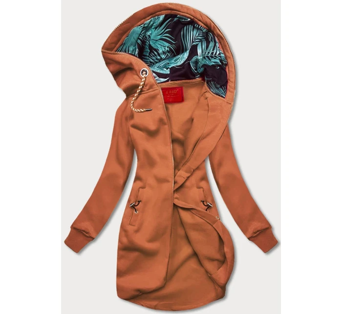 Dlouhá rudá dámská mikina (AMG-855B)