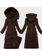 Dámská zimní bunda v čokoládové barvě s páskem J Style (5M3227-158)