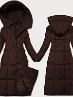 Dámská zimní bunda s páskem J Style chocolate (5M3227-158)