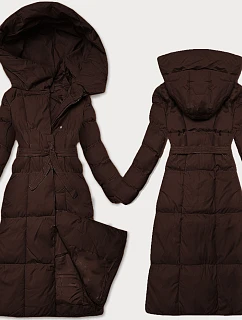 Dámská zimní bunda s páskem J Style chocolate (5M3227-158)