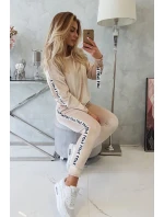 model 21753114 béžová velurová sada - K-Fashion