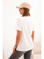 Dámská bavlněná blůza klasického střihu ecru Dámská bavlněná blůza klasického střihu ecru