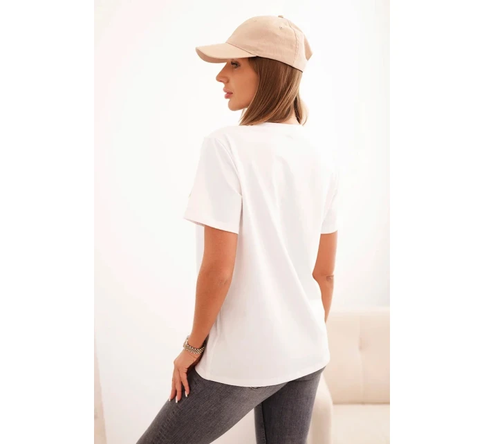 Dámská bavlněná blůza klasického střihu ecru Dámská bavlněná blůza klasického střihu ecru