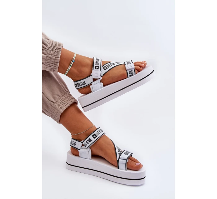 Dámské sandály na platformě Big Star model 21652651 Bílé - Big Star Shoes Dámské sandály na platformě Big Star model 21652651 Bílé - Big Star Shoes