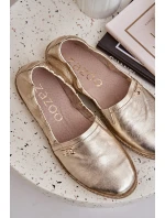 Elegantní Damské Kožené Espadrilky Zazoo 10177 Zlaté Elegantní Damské Kožené Espadrilky Zazoo 10177 Zlaté