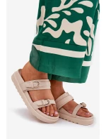 Dámské Pantofle Na Platformě Se Zlatými Béžové model 21687846 - Boto Dámské Pantofle Na Platformě Se Zlatými Béžové model 21687846 - Boto