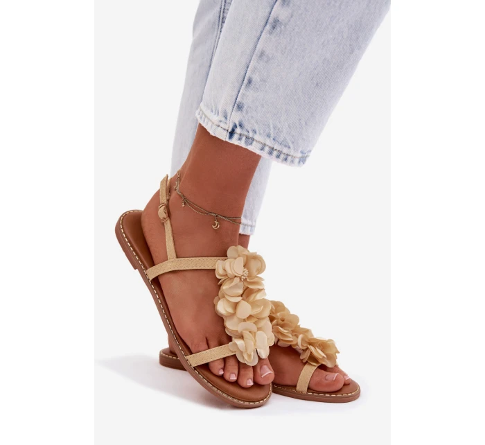 Dámské sandály Ploché s Ozdobnými Zlaté model 21961016 - Boto