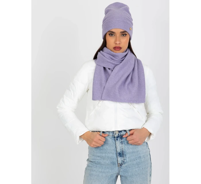 Dámský komplet čepice a šála LK KMPL model 21734234 fialová - FPrice