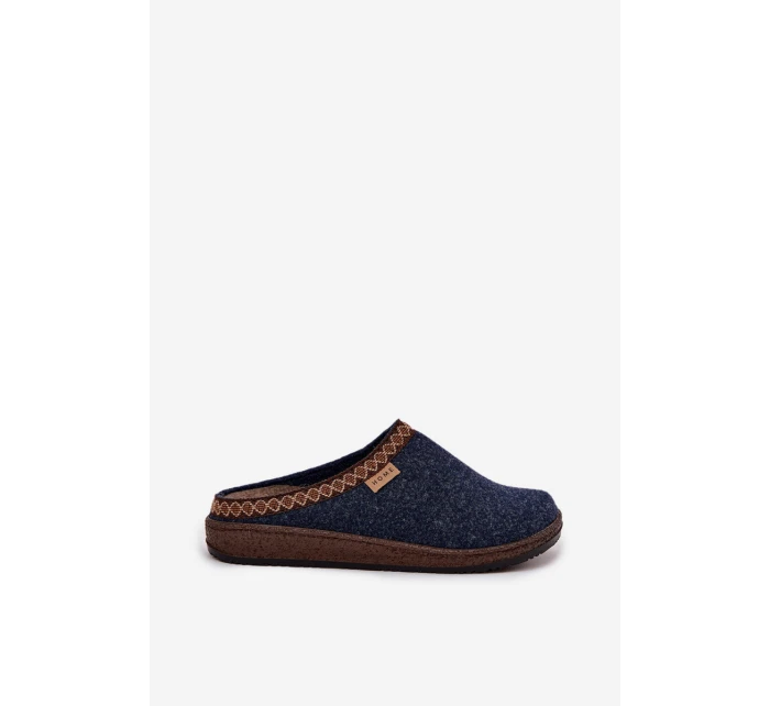 Dámské pantofle s výšivkou Inblu – tmavě modré