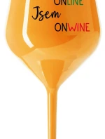 NEJSEM ONLINE JSEM ONWINE - oranžová nerozbitná sklenice na víno 470 ml