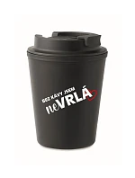 BEZ KÁVY JSEM NEVRLÁ - černý termohrnek 300 ml