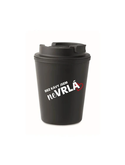 BEZ KÁVY JSEM NEVRLÁ - černý termohrnek 300 ml