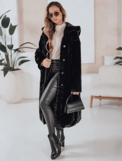 Dámský kožich HELLOCHIC dlouhý černý FashionStreet TY4986