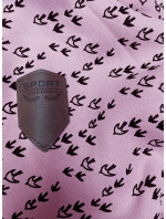 Růžová sportovní mikina s kapucí a se vzorem vlaštovek (2309)