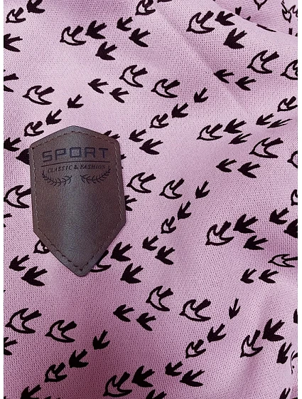 Růžová sportovní mikina s kapucí a se vzorem model 19690692 - 6&8 Fashion Růžová sportovní mikina s kapucí a se vzorem model 19690692 - 6&8 Fashion