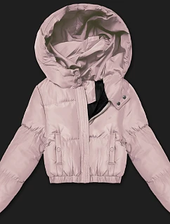 Krátká zimní bunda J Style světle růžová (5M3260-46)