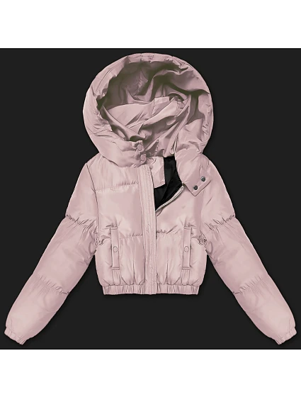 Krátká zimní bunda J Style světle růžová (5M3260-46) Krátká zimní bunda J Style světle růžová (5M3260-46)