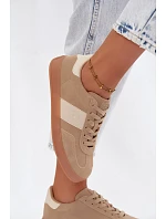 Dámské tenisky z umělé semišové kůže Big Star model 22185500 Béžové - Big Star Shoes Dámské tenisky z umělé semišové kůže Big Star model 22185500 Béžové - Big Star Shoes