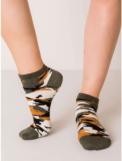 Khaki ponožky s vojenskými vzory