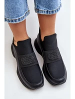 Sportovní boty na platformě kožené černé Artiker Sportovní boty na platformě kožené černé Artiker