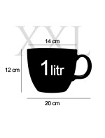 Personalizovaný MEGA XXL keramický hrnek 1000 ml s květinovým ohraničením 