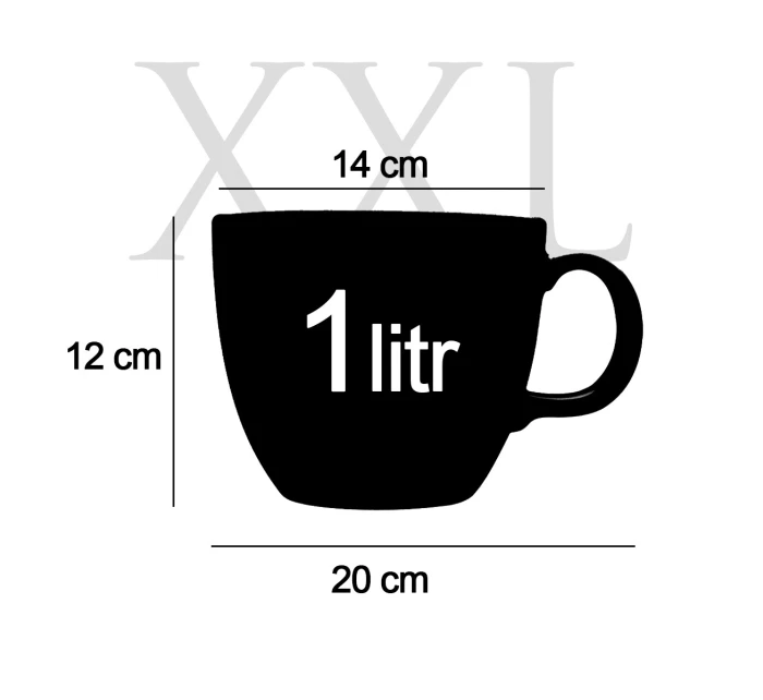 Personalizovaný MEGA XXL keramický hrnek 1000 ml s květinovým ohraničením 