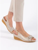 Originální sandály hnědé dámské na klínku Originální sandály hnědé dámské na klínku