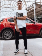Pánské bílé tričko s potiskem Dstreet RX5463