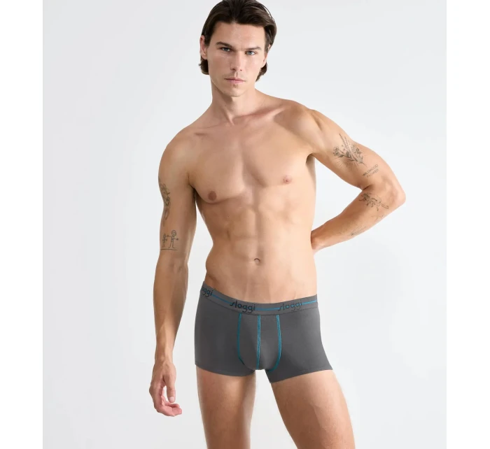 Pánské boxerky Start Hipster C2P box - BROWN - LIGHT COMBINATION - šedá- černá M003 - SLOGGI Pánské boxerky Start Hipster C2P box - BROWN - LIGHT COMBINATION - šedá- černá M003 - SLOGGI