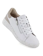 Dámské kožené polobotky se zipem bílé model 22068873 - Potocki Dámské kožené polobotky se zipem bílé model 22068873 - Potocki