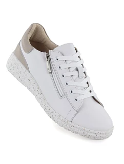 Dámské kožené polobotky se zipem bílé model 22068873 - Potocki