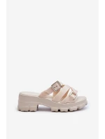 Dámské Žabky Na Nízkém Podpatku  Bežové model 21661805 - Zaxy