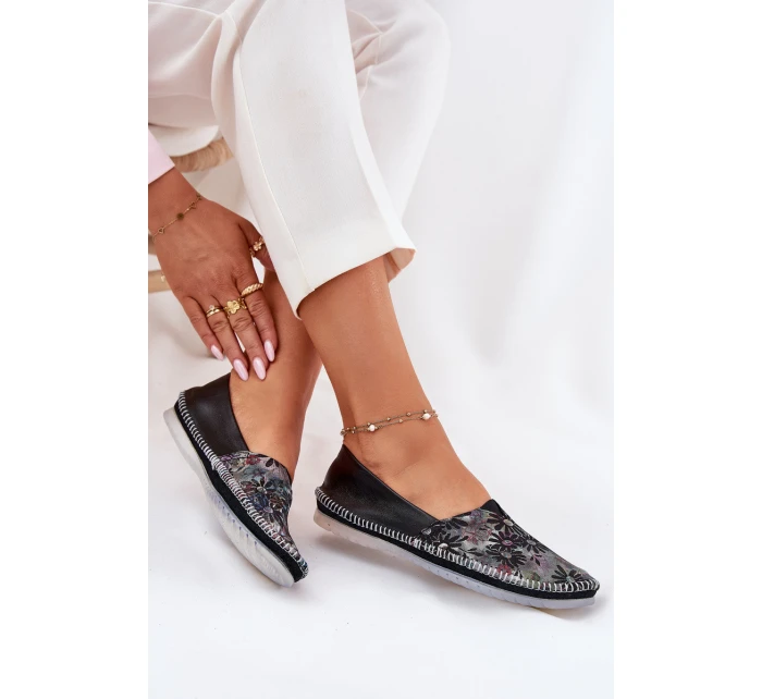 Kožené Baletky Se Vzorem Maciejka T1930-39 Černé