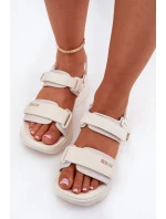 Dámské Sportovní Sandály Na Platformě Big Star model 21693771 Béžové - Big Star Shoes Dámské Sportovní Sandály Na Platformě Big Star model 21693771 Béžové - Big Star Shoes