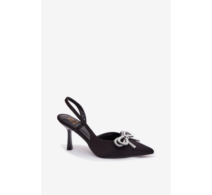 Lodičky s mašlí a patou Černé model 21787004 - Boto Lodičky s mašlí a patou Černé model 21787004 - Boto