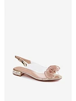 Dámské sandály průhledné s krystaly Zlaté D&A MR61-9002