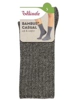Zimní bambusové ponožky BAMBUS CASUAL SOCKS - BELLINDA - šedý melír