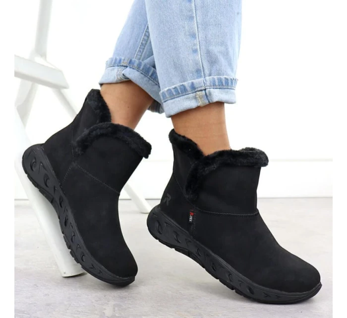 Dámské nepromokavé sněhule s kožíškem model 21906050 černé - Rieker