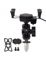 Držák a nabíječka telefonu FreedConn MC7C + držák na rám hlavy BM2R