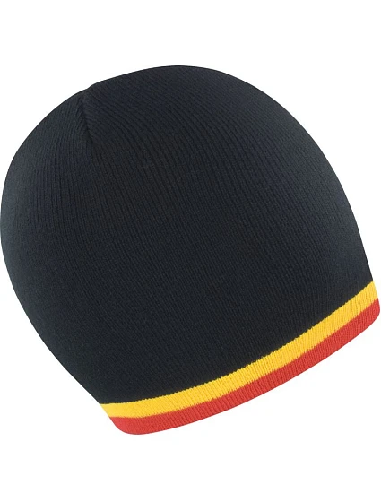Result Headwear R 368X Pletená čepice s kontrastními pruhy 28.368X black/yellow-red Result Headwear R 368X Pletená čepice s kontrastními pruhy 28.368X black/yellow-red