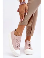 Nízké šněrovací tenisky Big Star LL274970 Nude